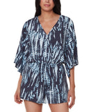 Bar III Womens Tie-Dyed Romper Swim Cover Up Woven MBFT22814 Ink Well blue M
