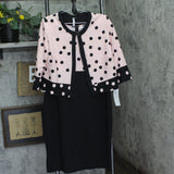 Ny Collection Blazer Jacket Polka Dot Two Piece Dress Set Katiya Pink / Black 16
