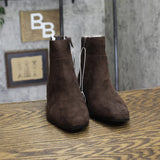 Universal Thread Block Heel Ankle Booties with Memory Foam 94568569 Brown 5W