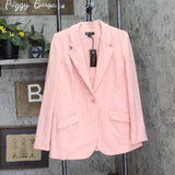 DG2 by Diane Gilman Womens 1-Button Stretch Crepe Blazer Jacket 687783 Pink XL