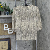 Ny Collection Womens Petite Elbow Sleeve Y-Neck Blouse PCRB6742