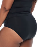 Lauren Ralph Lauren Womens Plus Size Shirred High Waist Swim Bottoms Black 18W