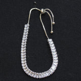 Slider Adjustable Tennis Bracelet Silver Gray / Clear