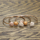 Fashion Open Cuff Bypass Bangle Stone Cluster 3 Pack Bracelets Gold Multi 2.75"
