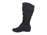 Journee Collection Jester-01 Faux Suede Buckle Flat Boots Black 6M