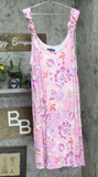 Ellen Tracy Womens Plus Size Printed Sleeveless Nightgown Multi Floral Pink 3X