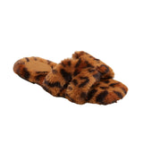 A New Day Womens Sage Slip On Slippers 91315735 Leopard Brown 10M