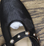 Journee Collection Womens Naveah Mesh Studded Flats NAVEAH Black 8.5M