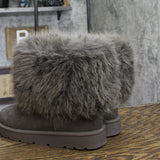 Journee Collection Shanay Womens Faux-Fur Winter Boots SHANAY Gray 10M