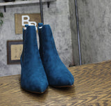 Journee Collection Womens Kitten Heeks Tenlee Chelsea Booties TENLEE Blue 9.5M
