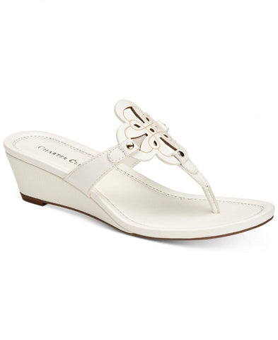 Charter Club Womens Penelopee Slides Wedge Sandals 10009958900 White 8.5M