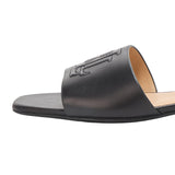 Lauren Ralph Lauren Womens Everley Calfskin Slide Sandals 802959142001 Black 6M