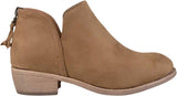 Journee Collection Livvy Back Heel Zip Stacked Heel Booties Taupe Brown 8.5M