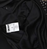 DKNY Petite Sleeveless Studded Cowl-Back Side Zip Dress Black / Silver 6P