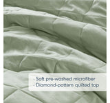 510 Design Quilted Ruffle Edge 2-Piece Comforter Set Sage Green Twin / Twin XL