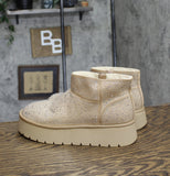Wild Fable Womens Missy Platform Booties with Memory Foam Insole Beige Brown 8M