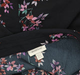 Avenue Womens Button Front Roll Tab Plus Size Print Shirt Black Floral 22W / 24W