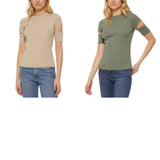 Dkny Jeans Women's Cutout Ribbed T-Shirt E2GFDNUY