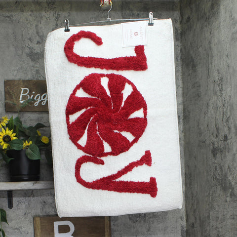 Avanti Home Joy Holiday Christmas Plush Bath Rug Red / White 20x30