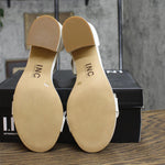 I.n.c. International Concepts Hadwin Open Toe Formal Heeled Shoe White 8.5M