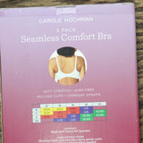 Carole Hochman 2-Pack Comfort Bra Wire Free Molded Cups Micro Gray / Cloud M