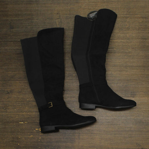 Style & Co Womens Kimmball Wide-Calf Over-The-Knee Boots Black 11M-WC