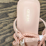 Guess Womens Natesha Strappy Rope Wedges Sandals Shoes GWNATESHA Pink 9M
