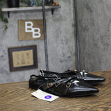 A New Day Womens Twiggy Multi Buckle Mini Heel Flats 94303768 Black 6