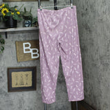 Charter Club Womens Knit Feather Pajama Pants Feathers Purple L
