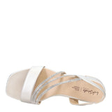 Lifestride Womens Joy Strappy Heeled Sandal I2934S1 Silver Brown 10M