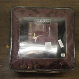 J. Queen New York La Boheme 4-Piece Comforter Set 2934199KCS Maroon Red King