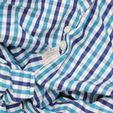 Thompson Shirtings by J. Crew Mens 80s 2-Ply Dress Shirt Blue Check XS 13-13 1/2