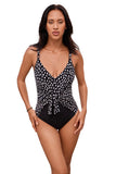 Magicsuit Saki Soft Cup Adjustable Strap One Piece Swimsuit Black / White 16