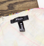 Aqua Belted Woven Tile Puff Sleeve V-Neck Dress IDO12876 Pink Multi XL