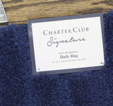 Charter Club Signature Bath Rug Mat Plush Anti-Microbial Navy Blue 21x34