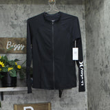 Hurley Womens Long Sleeve Zip Front Rashguard Black M