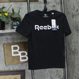 Reebok Womens Logo Cotton Graphic T-Shirt Tee IT8891 Black XS