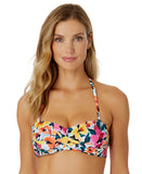 Anne Cole Gradient Twist Bandeau Bikini Swim Top Gradient Floral Blue Multi M