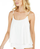 Michael by Michael Kors Womens Layered Underwire Tankini Top MM7M518 White MD