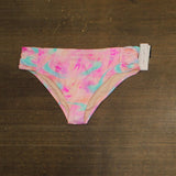 Salt + Cove Trendy Tie-Dye Bikini Bottom With Ruched Side Tabs Pink Multi 0X