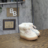 Cat & Jack Toddler Girls Jodi Zipper Shearling Style Boots Cream Off White 5T