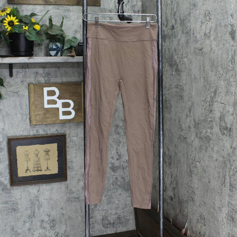 G By Giuliana Womens Jet Set Legging with Side Stripe 681846 Mocha Brown M