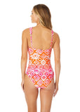 Anne Cole One-Piece Swimsuit with Twist Shirred Design Pink Tie Dye Foulard 8