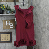 Donna Ricco Womens Ruffle-Hem Sheath Dress DR50636 Wine Red 8