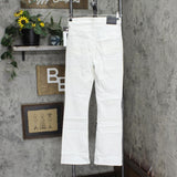 Dkny Jeans White Denim Pocketed Zippered Flare Slim High Waist Jeans E2RK2756