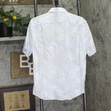 Vince Fil Coupe French Placket Button Shirt Optic White / California Rain Blue M