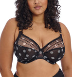 Elomi Matilda Womens Plus Size Underwire Plunge Bra EL8900 Black Dot 40DD