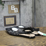 A New Day London Lace Slingback Bow Flats 94303529 Black 10M