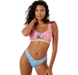 Roxy Womens Bralette Bikini Top Adjustable Swim 434002025 Purple Multi M
