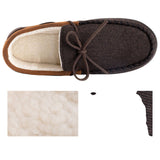 Rockdove Mens Samuel Sherpa Lined Moccasin Slipper Coffee Brown 10